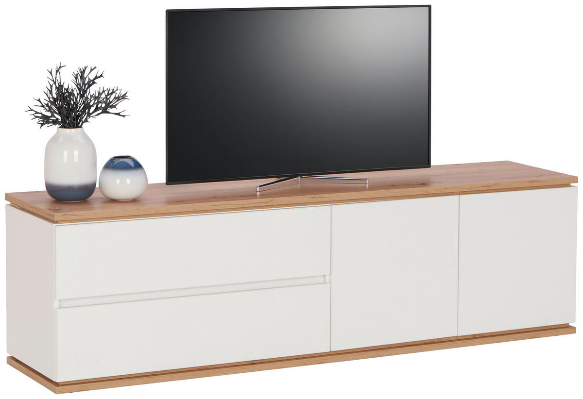 KOMODA - NISKA   184/54/42 cm   bijela, hrast Artisan   - bijela/hrast Artisan, Design, drvni materijal/plastika (184/54/42cm) - Xora