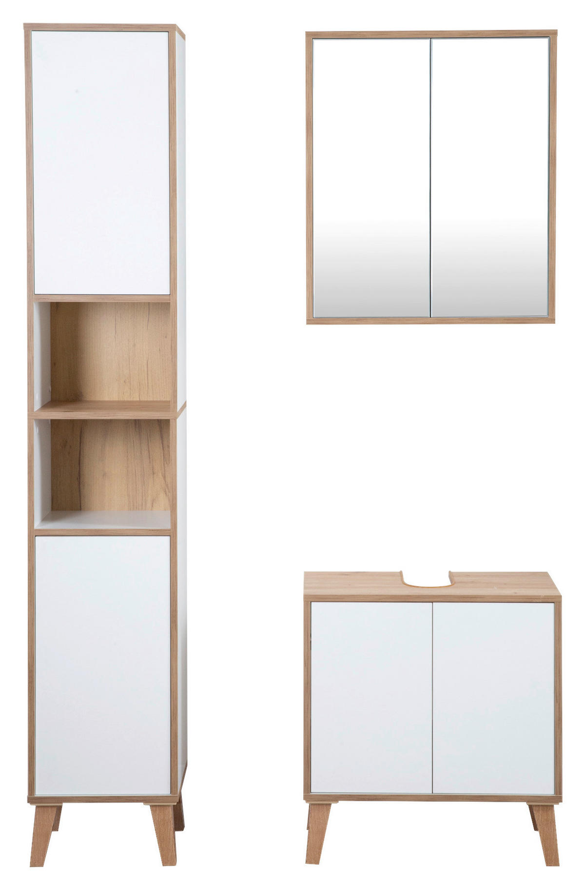 HOCHSCHRANK 35/195/32,5 cm  - Weiß/Eiche Artisan, MODERN, Holzwerkstoff/Kunststoff (35/195/32,5cm) - MID.YOU