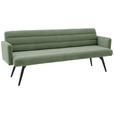 SITZBANK 216/86/68 cm Cord Graugrün Metall  - Schwarz/Graugrün, Design, Textil/Metall (216/86/68cm) - Dieter Knoll