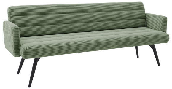 SITZBANK 216/86/68 cm Cord Graugrün Metall - Schwarz/Graugrün, Design, Textil/Metall (216/86/68cm) - Dieter Knoll