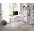 SCHREIBTISCH 137/68/71,5-120 cm Weiß elektrisch höhenverstellbar  - Weiß, MODERN, Holzwerkstoff/Metall (137/68/71,5-120cm) - Carryhome