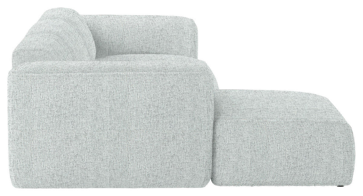 ECKSOFA Hellgrau Webstoff Rücken echt  - Hellgrau/Schwarz, Design, Kunststoff/Textil (171/290cm) - home24