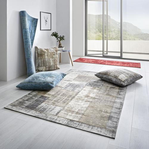 FLACHWEBETEPPICH 200/200 cm Grau, Beige  - Beige/Grau, Trend, Textil (200/200cm) - Novel