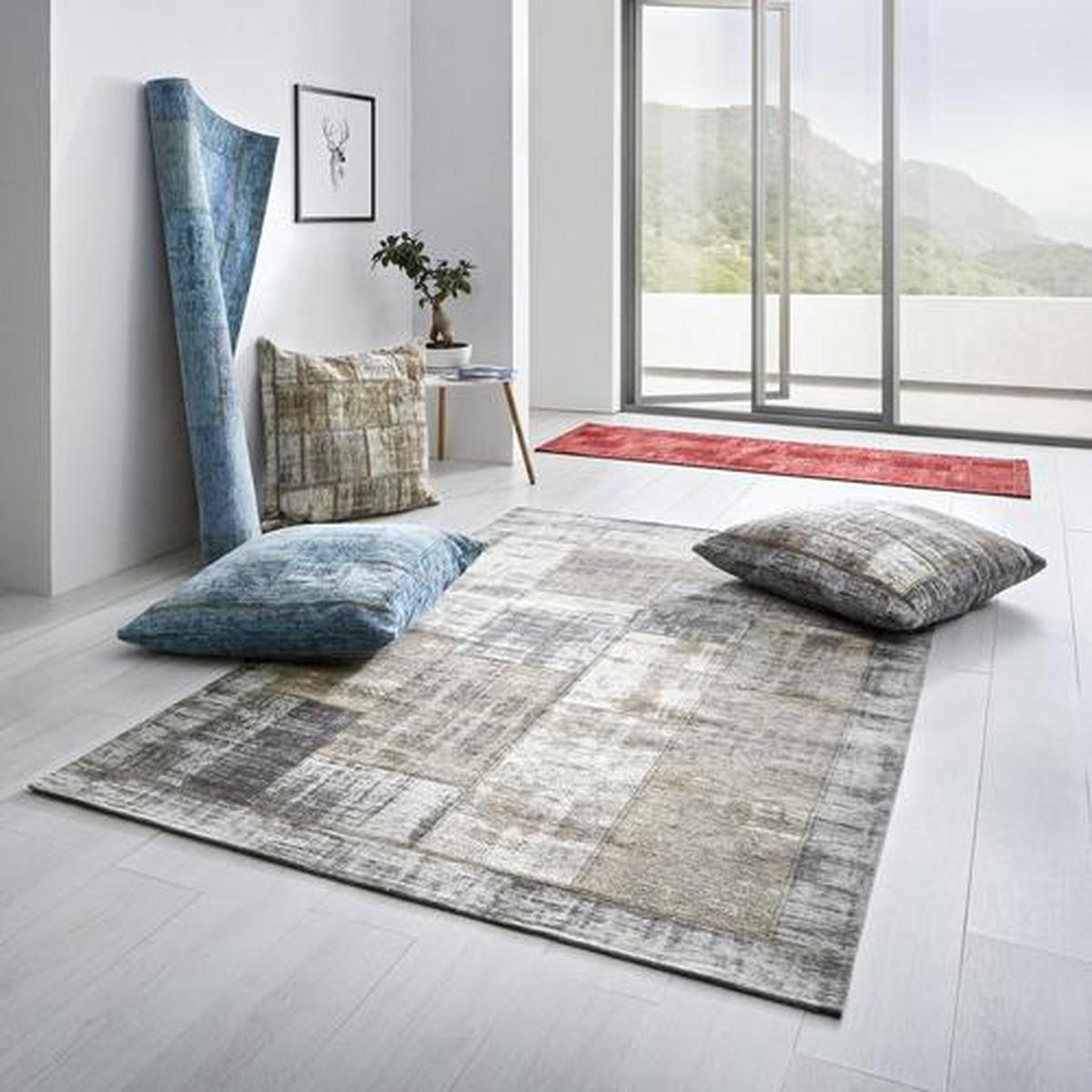FLACHWEBETEPPICH 60/90 cm Grau, Beige  - Beige/Grau, Trend, Textil (60/90cm) - Novel