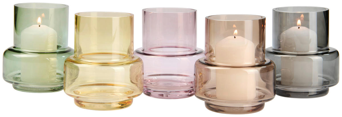 WINDLICHT - Bernsteinfarben, Trend, Glas (9,5/11cm) - Ambia Home