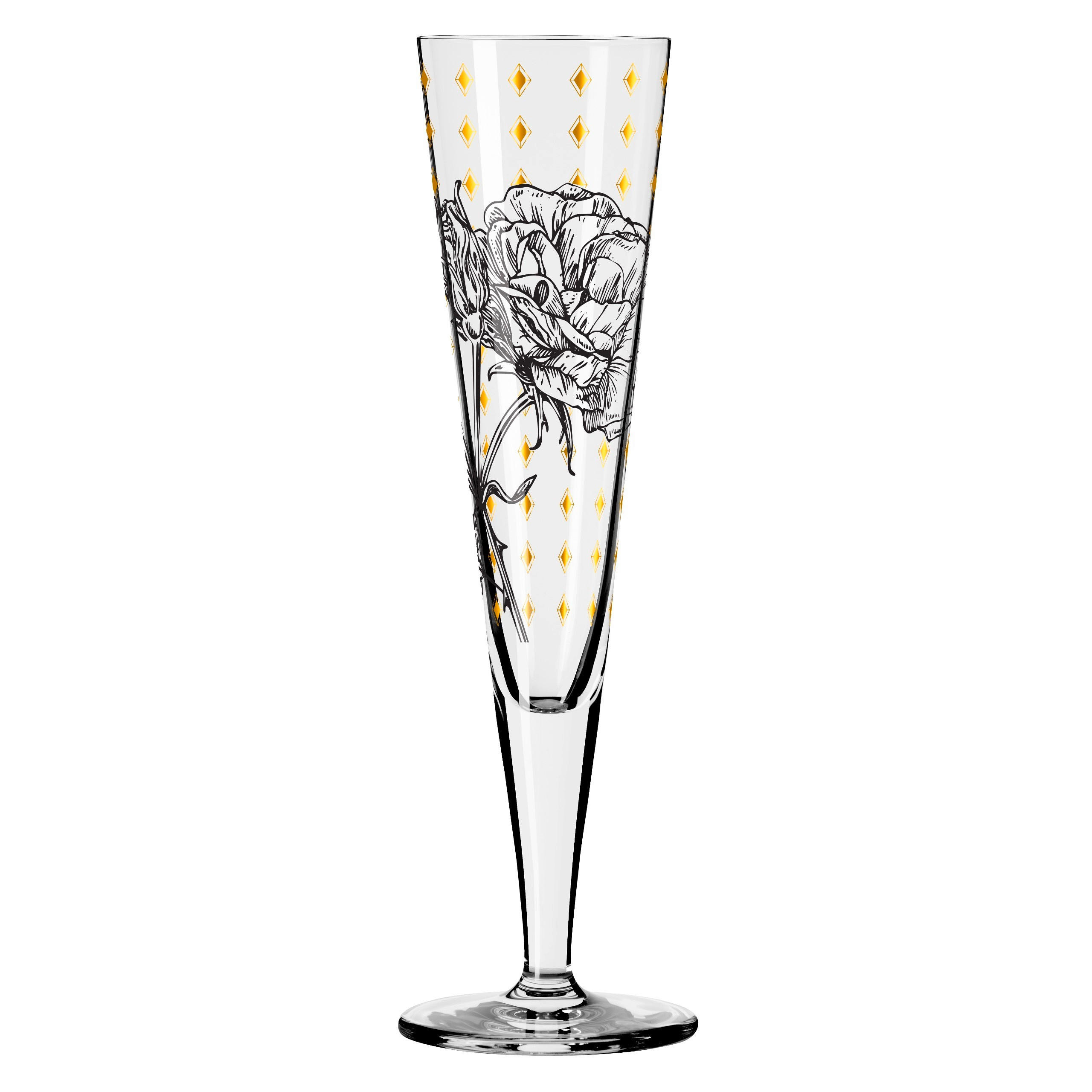 CHAMPAGNERGLAS 205 ml  - Goldfarben/Schwarz, LIFESTYLE, Glas (7,2/7,2/24,0cm) - Ritzenhoff