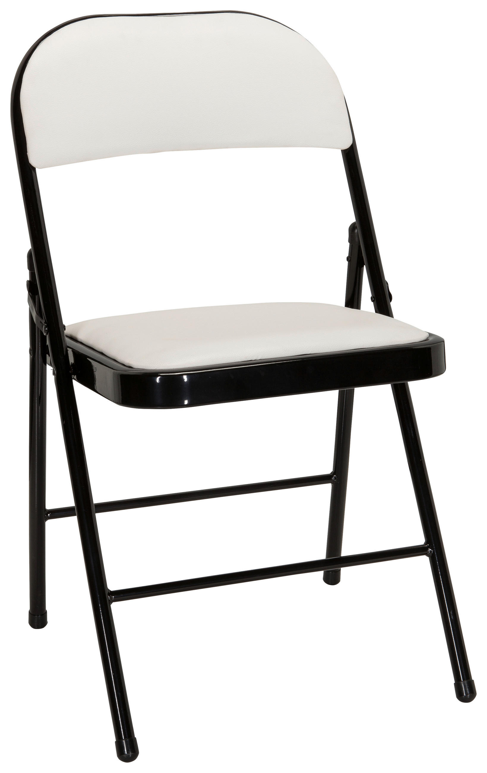 Klappstuhl Tudela Pu Schwarz/Weiß Lederlook