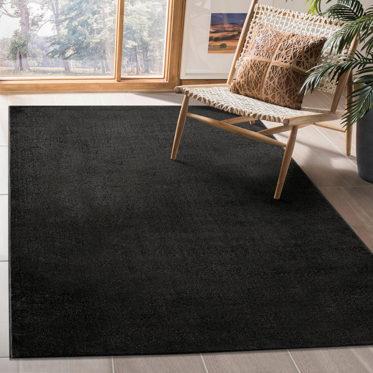 LÄUFER 80/200 cm Uni  - Schwarz, LIFESTYLE, Kunststoff/Textil (80/200cm) - Novel