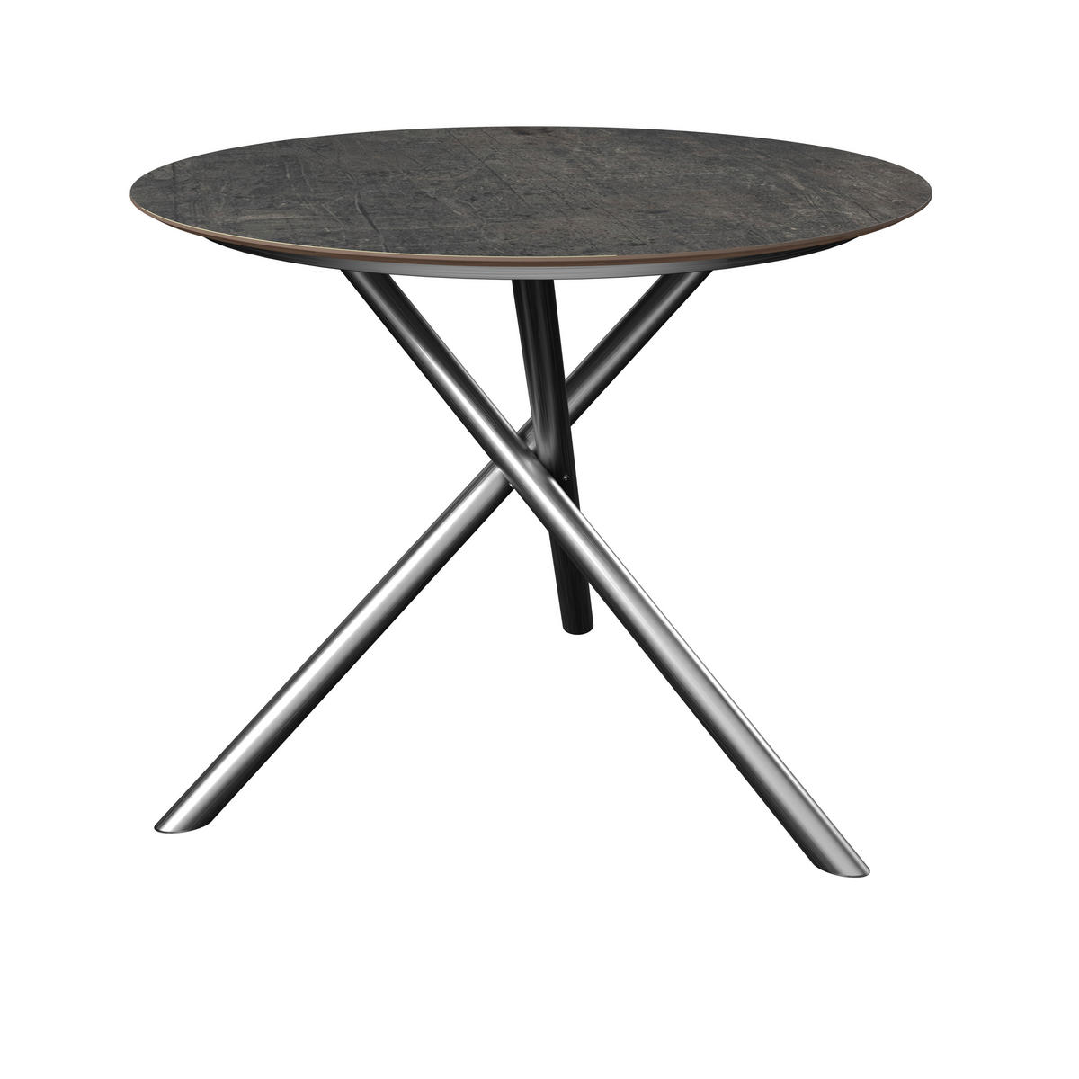 GARTENTISCH 110/110/75 cm Metall, Kunststoff rund  - Edelstahlfarben, Design, Kunststoff/Metall (110/110/75cm) - Ambia Garden