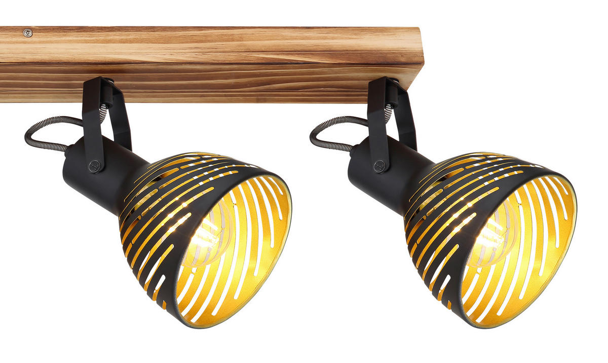 REFLEKTOR  Lenna   80/12,5/25 cm          - zlate barve/črna, Basics, kovina/les (80/12,5/25cm) - Globo