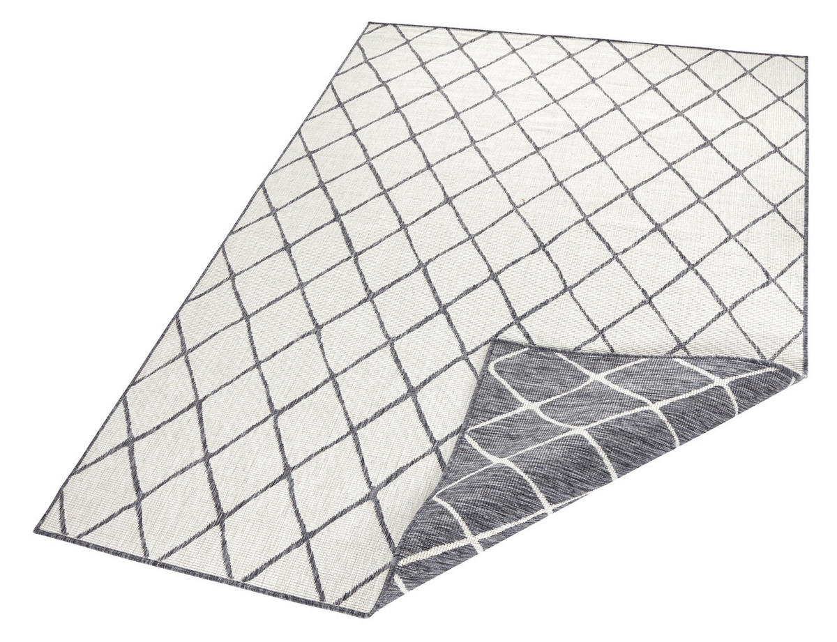 OUTDOORTEPPICH 80/150 cm Twin Creme, Grau  - Creme/Grau, Design, Kunststoff (80/150cm)