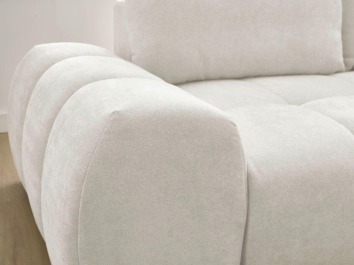 ECKSCHLAFSOFA EVEREST  mit Rücken echt, Armteil links, Armteil rechts Struktur Weiß  - Schwarz/Weiß, MODERN, Kunststoff/Textil (318/180cm) - Livetastic