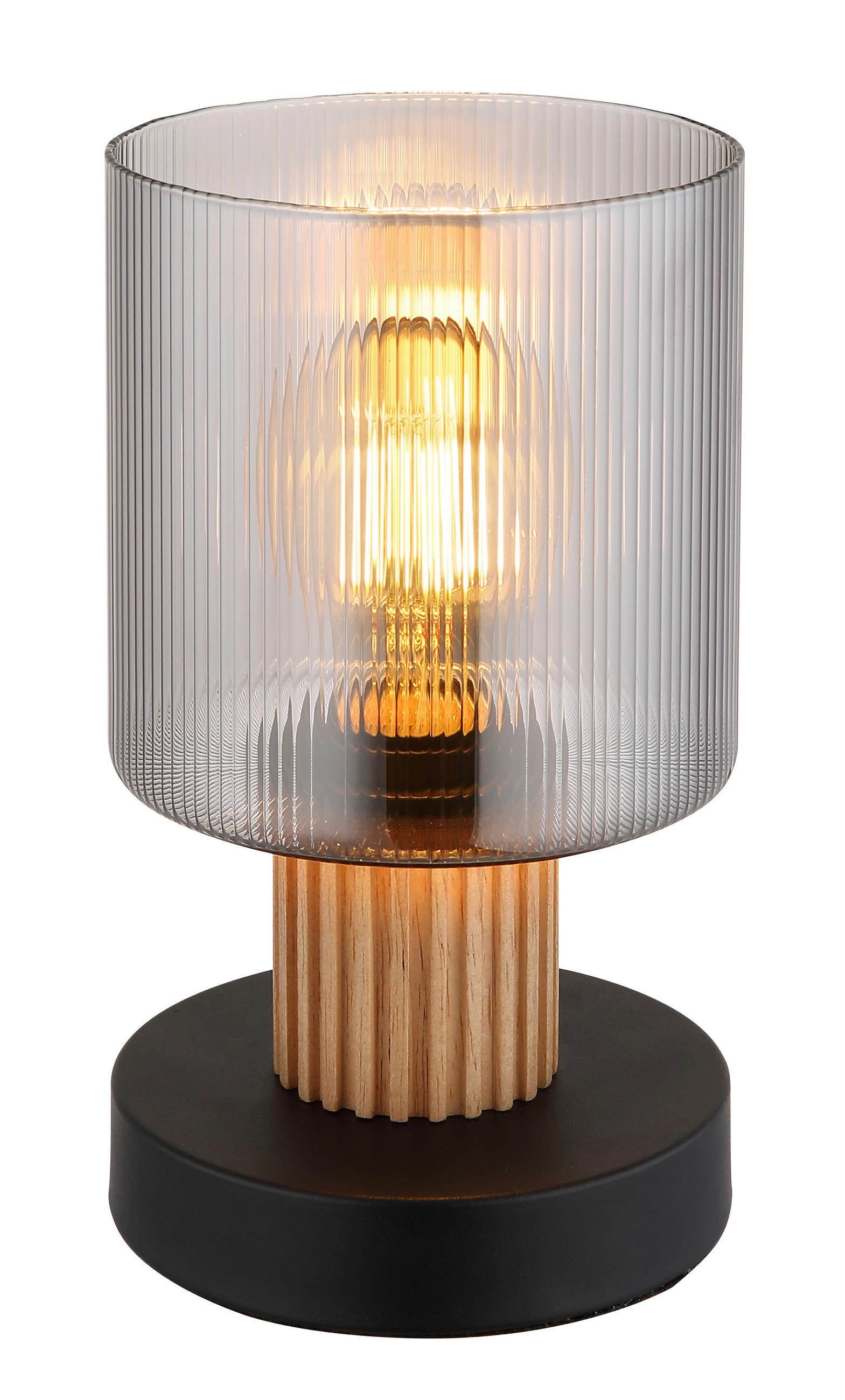BORDSLAMPA ALEIDIS 12/21 cm   - svart/mörkbrun, Natur, metall/glas (12/21cm) - Globo
