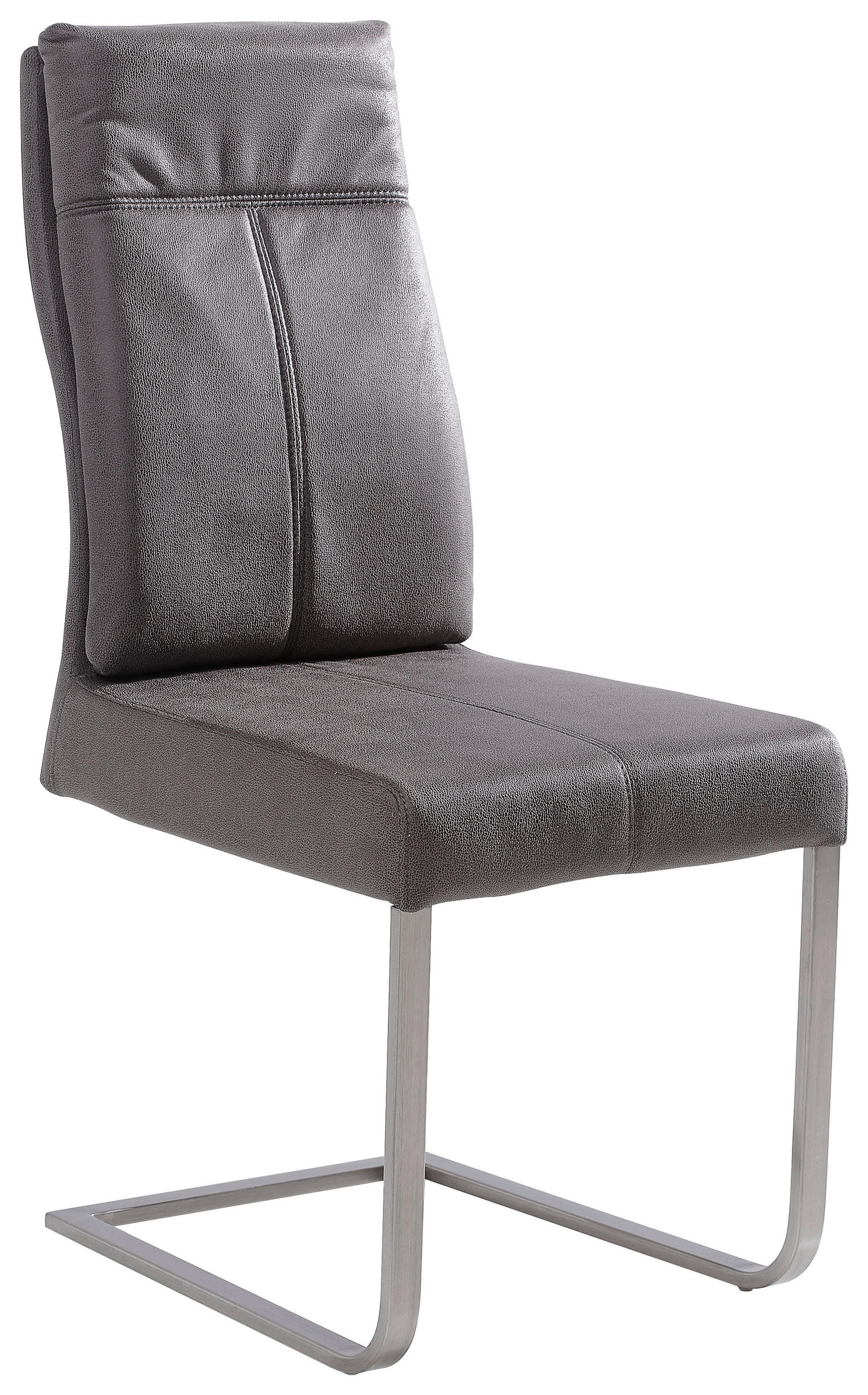 SCHWINGSTUHL   Webstoff  - Edelstahlfarben/Dunkelgrau, Design, Textil/Metall (44,5/104/63cm) - Hom`in