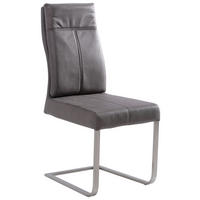 SCHWINGSTUHL   Webstoff  - Edelstahlfarben/Dunkelgrau, Design, Textil/Metall (44,5/104/63cm) - Hom`in