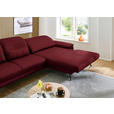 ECKSOFA in Echtleder Dunkelrot  - Schwarz/Dunkelrot, Design, Leder/Metall (332/193cm) - Dieter Knoll