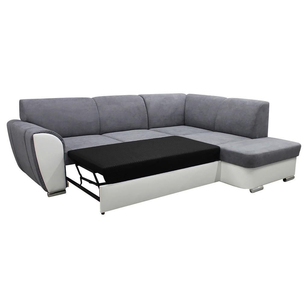 Thumbnail - Mid.you Ecksofa, Grau, Weiß, Textil, 3-Sitzer, Ottomane rechts, L-Form, 255x196 cm, Made in EU, Wohnzimmer, Sofas & Couc...