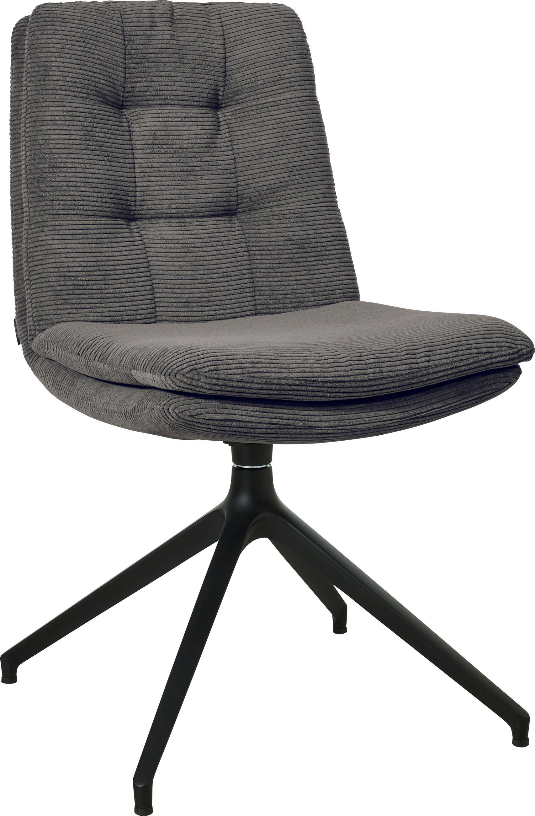 STUHL  in Cord Textil  - Anthrazit/Schwarz, Design, Textil/Metall (49/90/68cm) - Johann Jakob