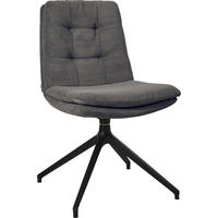 STUHL  in Cord  - Anthrazit/Schwarz, Design, Textil/Metall (49/90/68cm) - Johann Jakob