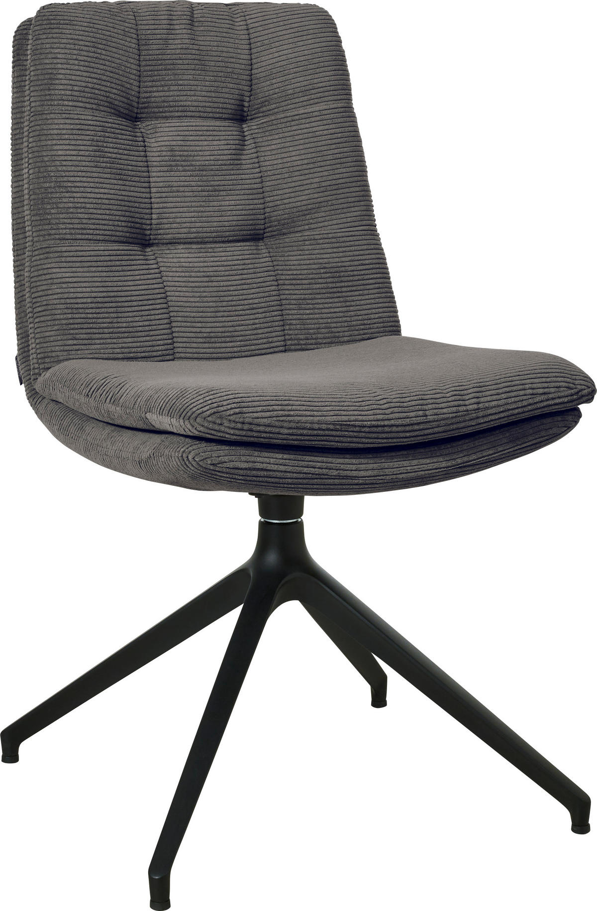 STUHL  in Cord  - Anthrazit/Schwarz, Design, Textil/Metall (49/90/68cm) - Johann Jakob