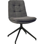 STUHL  in Cord Textil  - Anthrazit/Schwarz, Design, Textil/Metall (49/90/68cm) - Johann Jakob