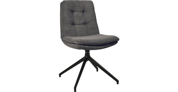 STUHL - Anthrazit/Schwarz, Design, Textil/Metall (49/90/68cm) - Johann Jakob