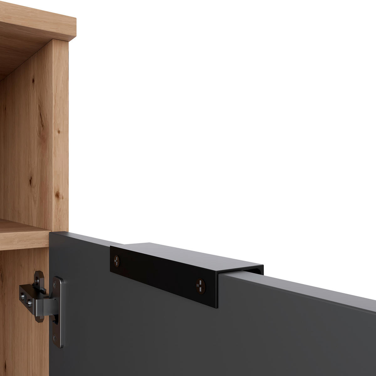 GARDEROBE  in 100/204/40 cm  - Graphitfarben/Eiche Artisan, Design, Glas/Holzwerkstoff (100/204/40cm) - home24