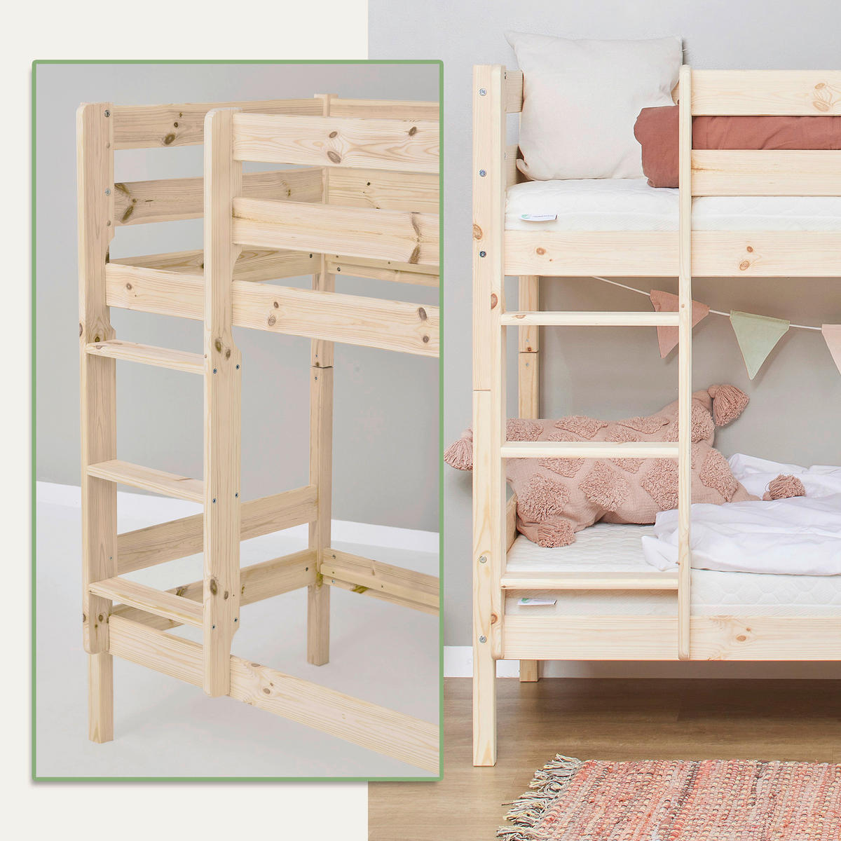 ETAGENBETT 70/160 cm Naturfarben  - Naturfarben, MODERN, Holz (70/160cm) - MID.YOU