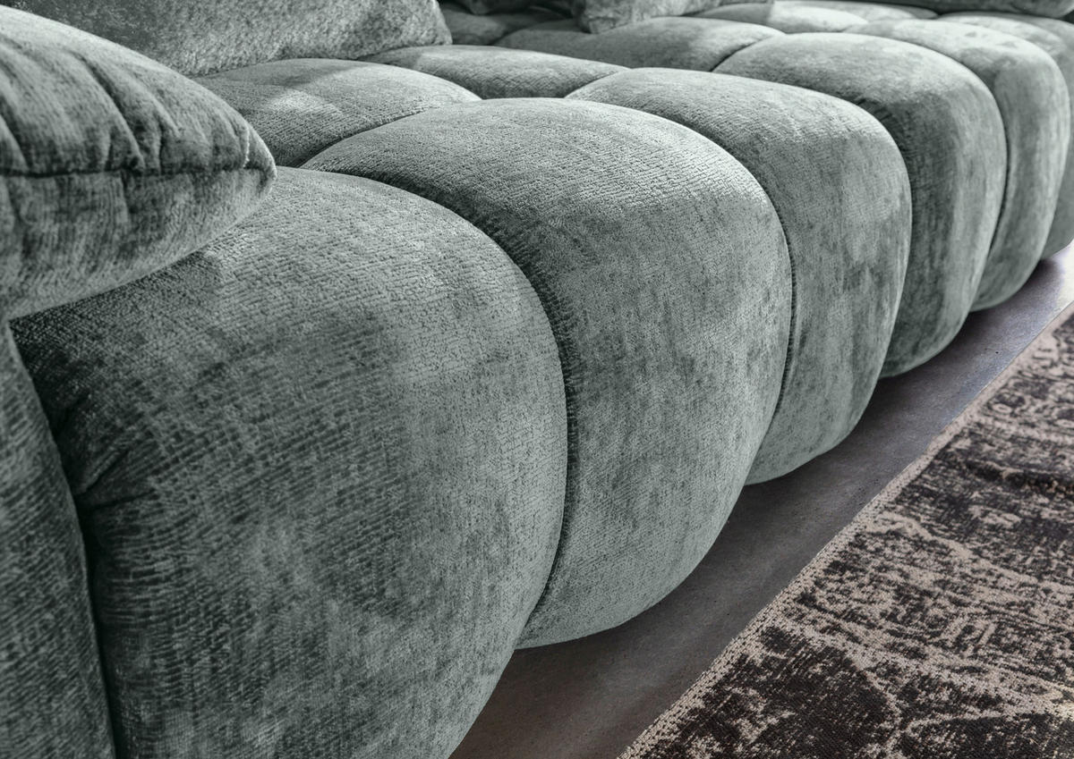 BIG SOFFA i chenille mintgrå  - mintgrå/svart, Design, textil/plast (265/67/130cm) - home24