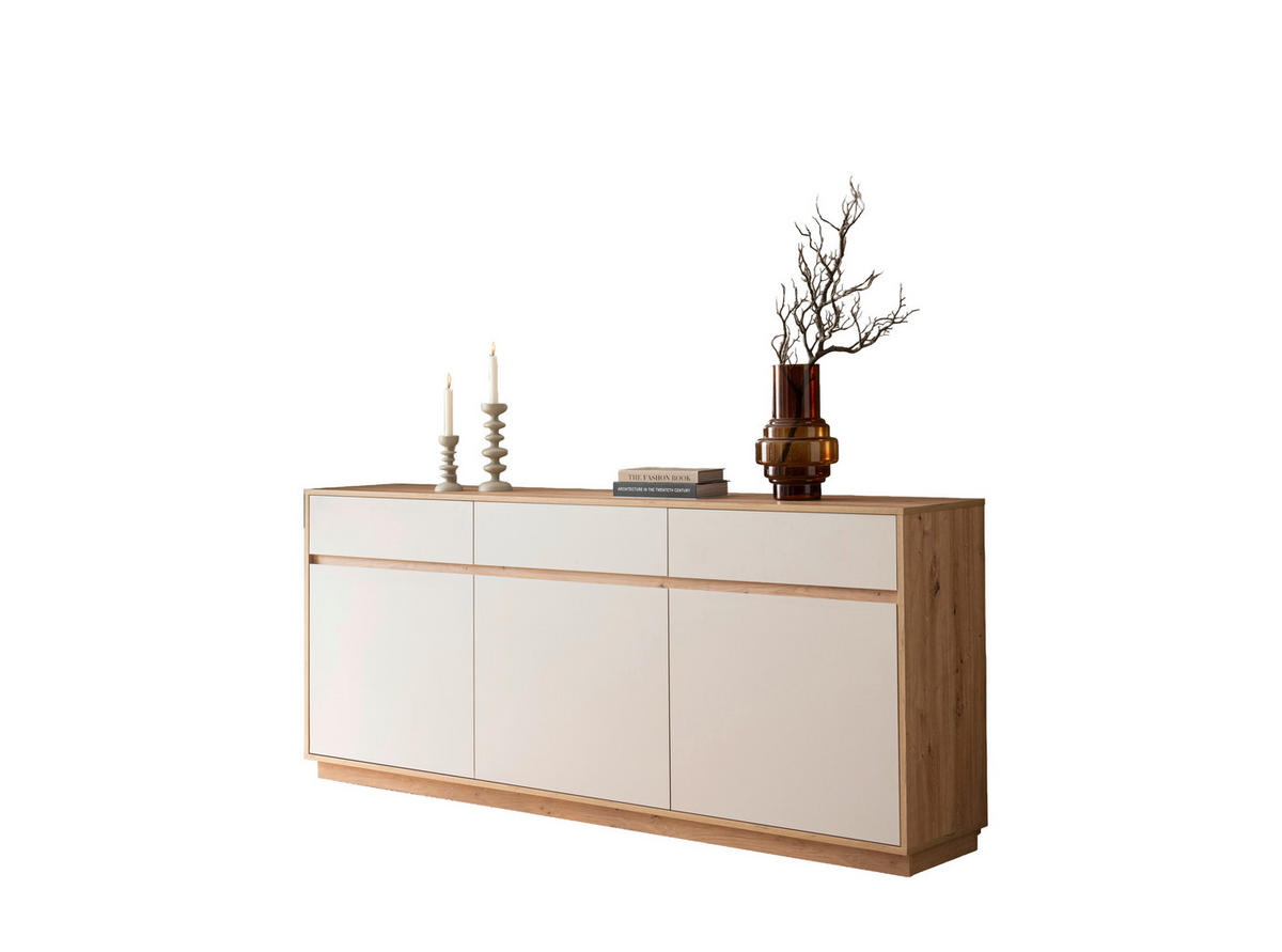 SIDEBOARD  202/89/40 cm 3 Schublade(n)  - Kaschmir/Eiche Artisan, Design, Holzwerkstoff (202/89/40cm) - MID.YOU