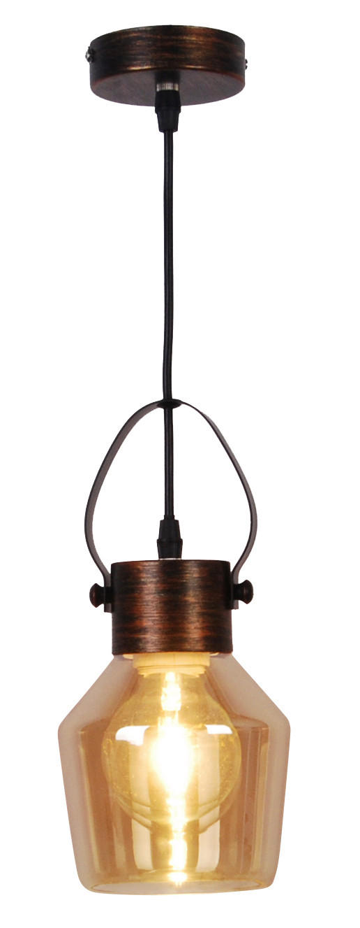 HÄNGELEUCHTE Alex 14/128 cm   - Gelb, Trend, Glas/Metall (14/128cm) - Näve