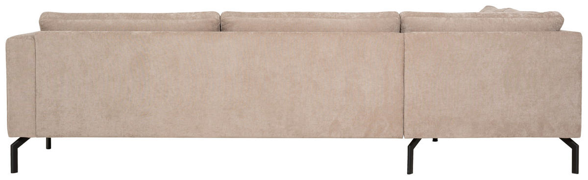 SOFFA i flatväv cappuccino  - cappuccino/svart, Klassisk, metall/trä (294/84/220cm) - Pure Home Comfort