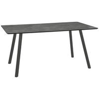 ESSTISCH rechteckig Grau  - Schwarz/Grau, Design, Holzwerkstoff/Metall (160/90/76cm) - home24