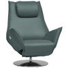 RELAXSESSEL in Leder Blaugrau  - Edelstahlfarben/Blaugrau, Design, Leder/Metall (92/79/90cm) - Koinor