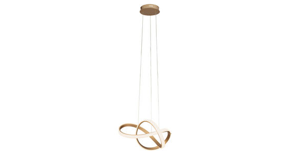 LED-HÄNGELEUCHTE   - Goldfarben, Design, Kunststoff/Metall (55cm) - Dieter Knoll