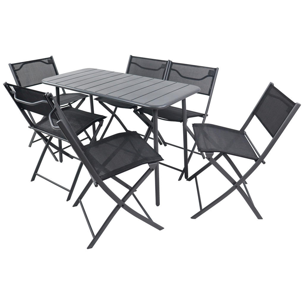 Gartenmöbel Set 7-tlg. Sumila Aus Metall/kunststoff/textil