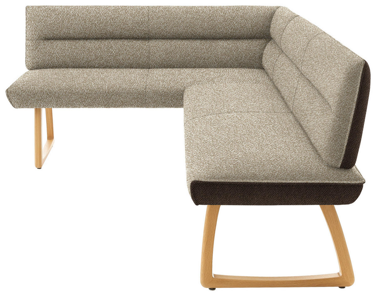 ECKBANK 162/237 cm  in Braun, Beige  - Eichefarben/Beige, Design, Holz/Textil (162/237cm) - Koinor