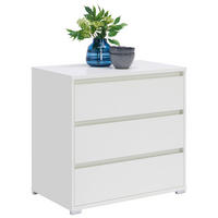 KOMODA, bílá, 80/79/48 cm - bílá/barvy hliníku, Design, kompozitní dřevo/plast (80/79/48cm) - Carryhome