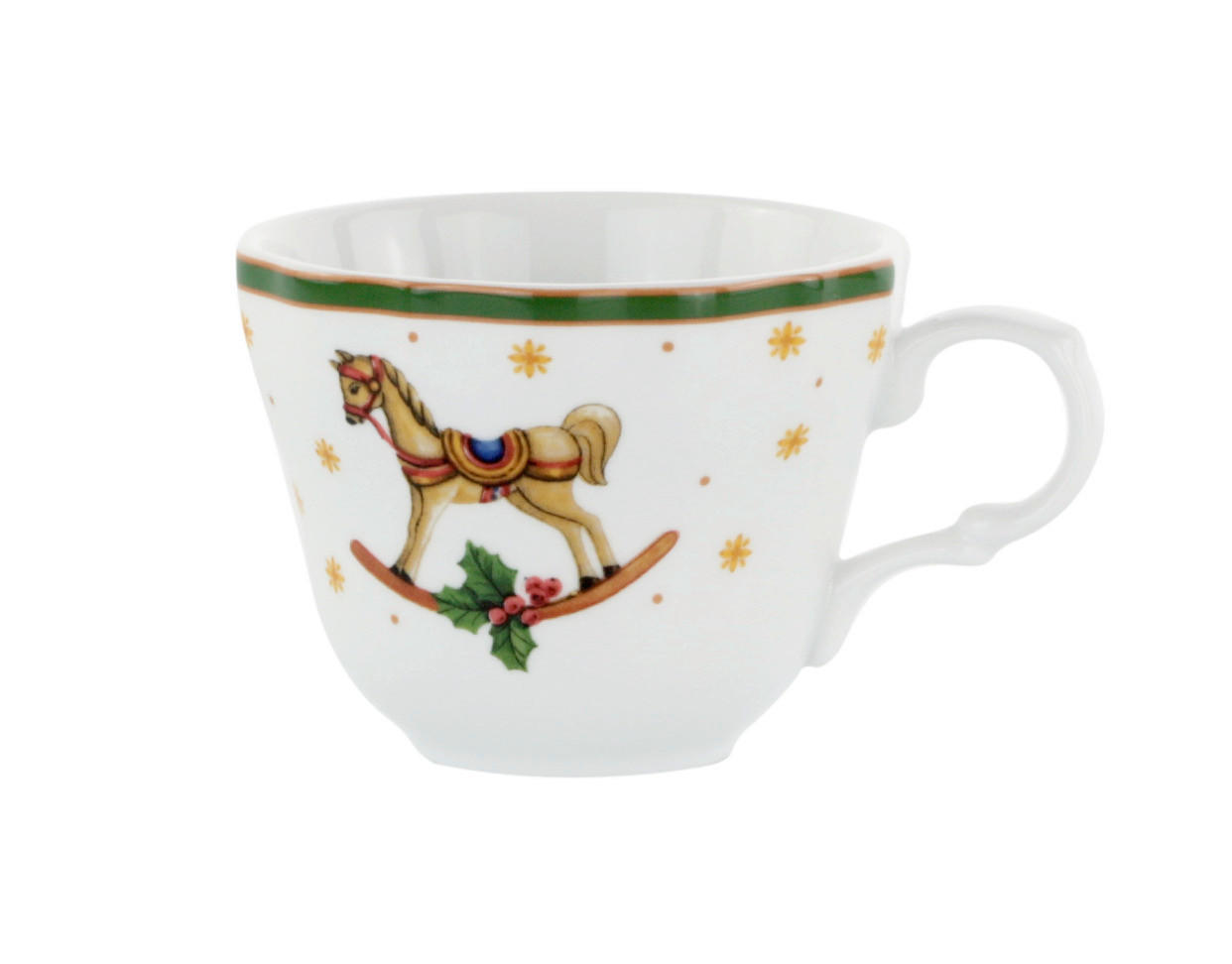 KAFFEETASSE Vintage Christmas   200 ml  - Weiß/Grün, KONVENTIONELL, Keramik (8,4/6,6cm) - X-Mas