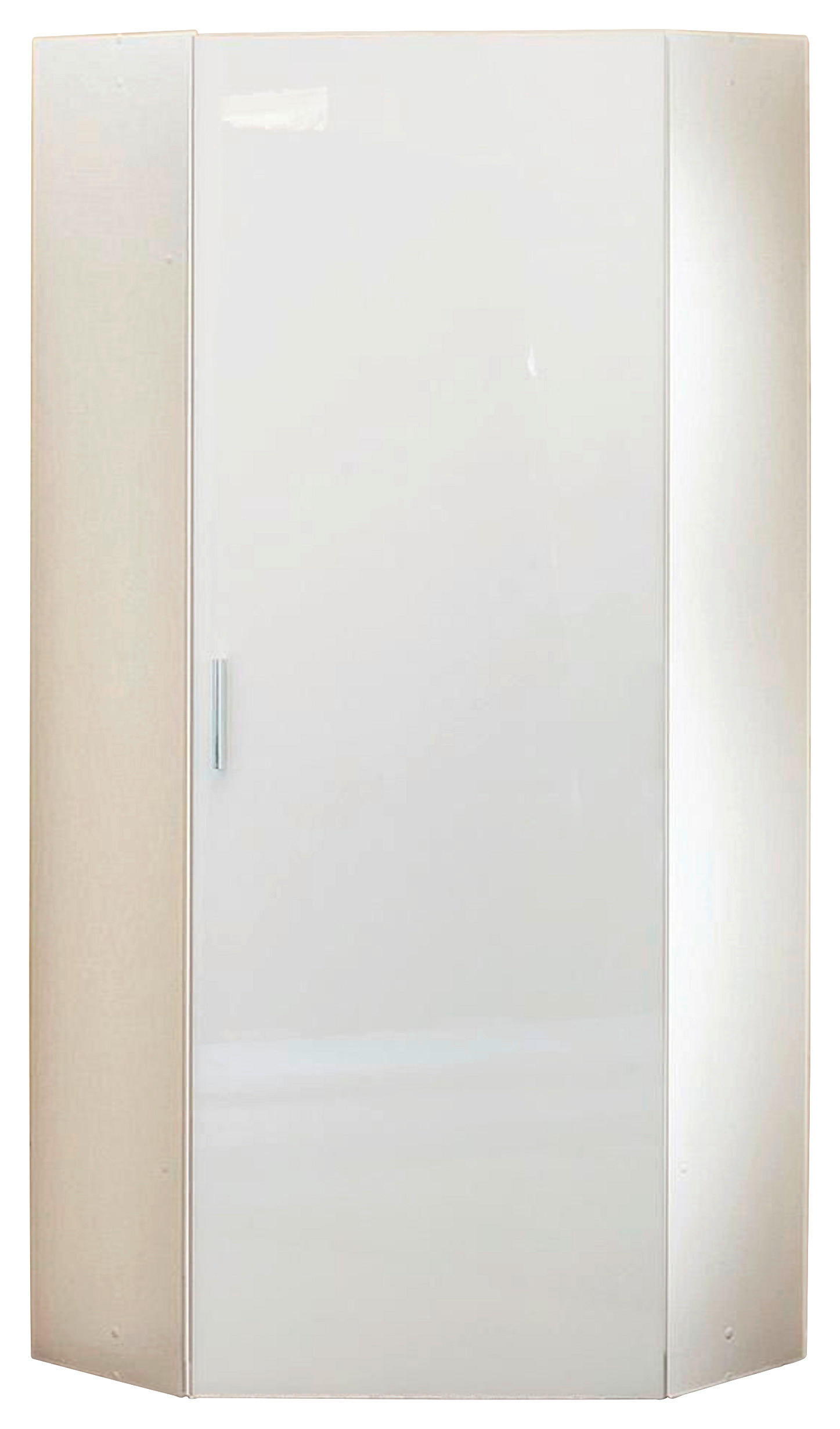 ECKSCHRANK Weiß - Chromfarben/Weiß, KONVENTIONELL, Holzwerkstoff/Kunststoff (80/185/80cm) - Xora