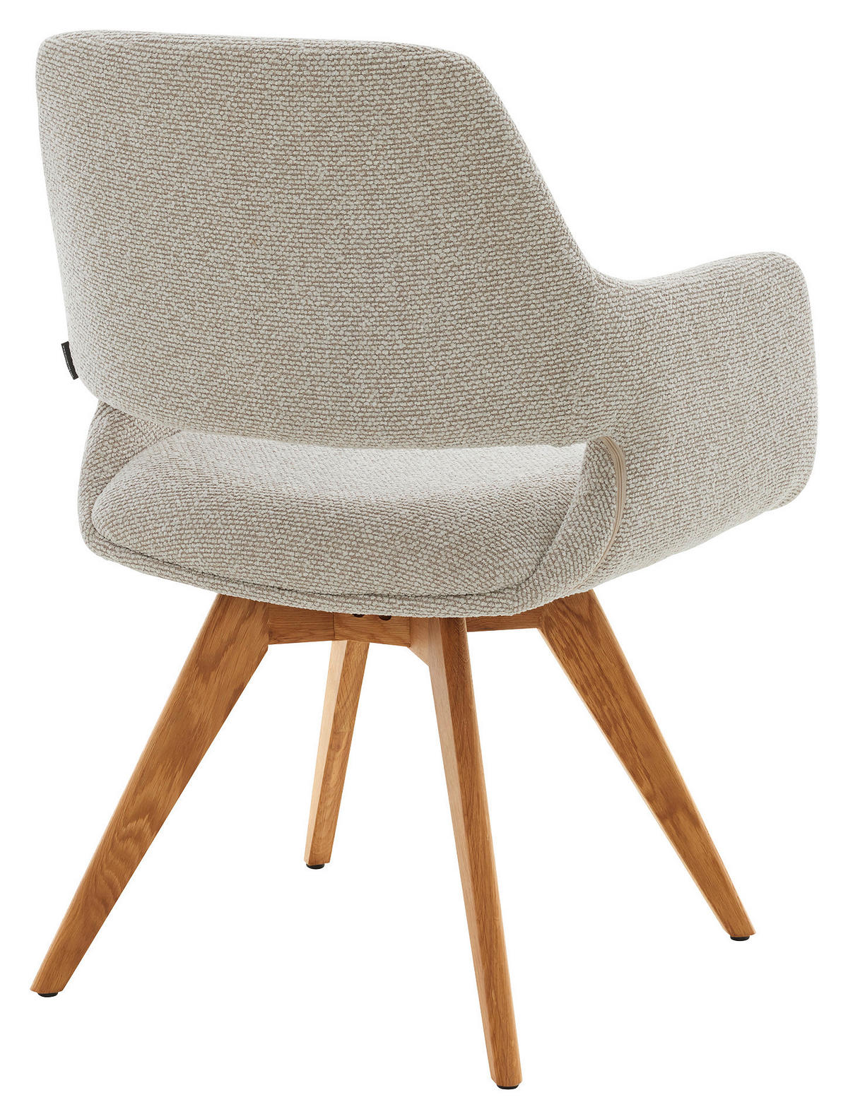 ARMLEHNSTUHL , Sitzfläche 180° drehbar, automatische Rückholfunktion , Bouclé  - Beige, Design, Holz/Textil (62/83/62cm) - Musterring