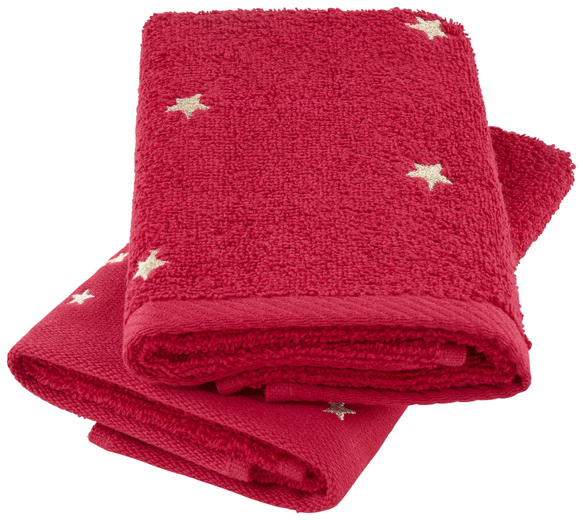 GÄSTETUCH Rot, Goldfarben 2-teilig 30/50 cm  - Rot/Goldfarben, Konventionell, Textil (30/50cm) - X-Mas