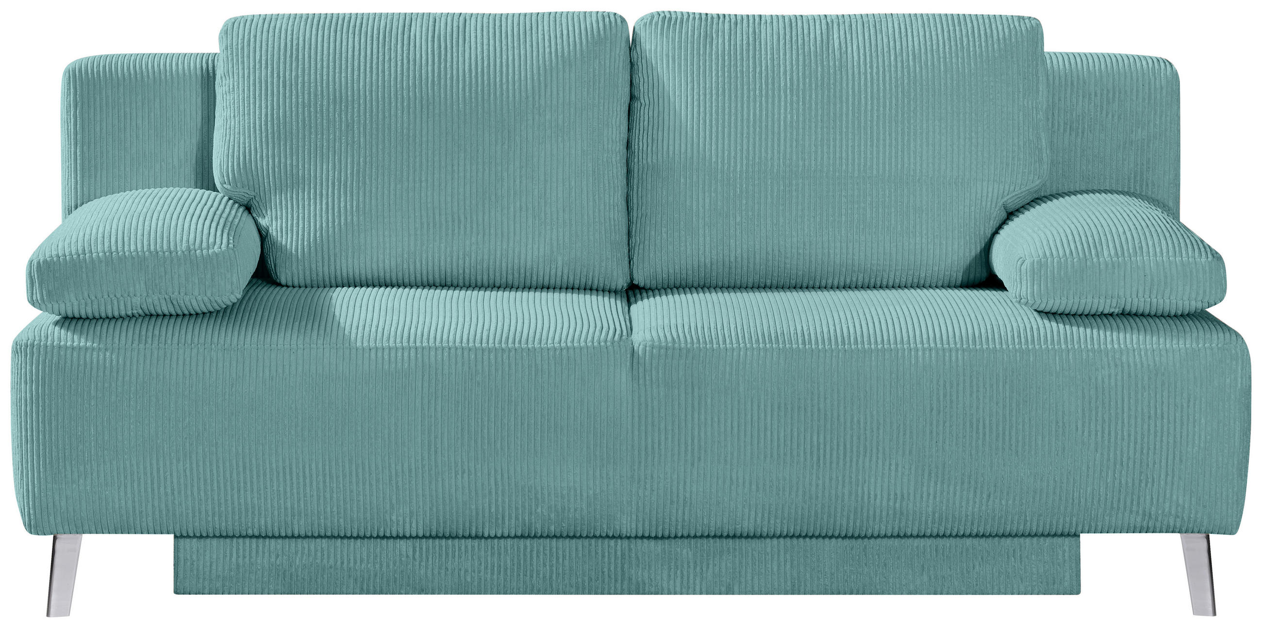 SCHLAFSOFA Cord Türkis  - Türkis/Chromfarben, Modern, Textil/Metall (197/92/88cm) - Novel