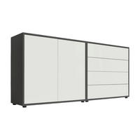 SIDEBOARD Mailand Set 3  in 158/73/33 cm  - Anthrazit/Schwarz, MODERN, Holzwerkstoff/Kunststoff (158/73/33cm) - MID.YOU