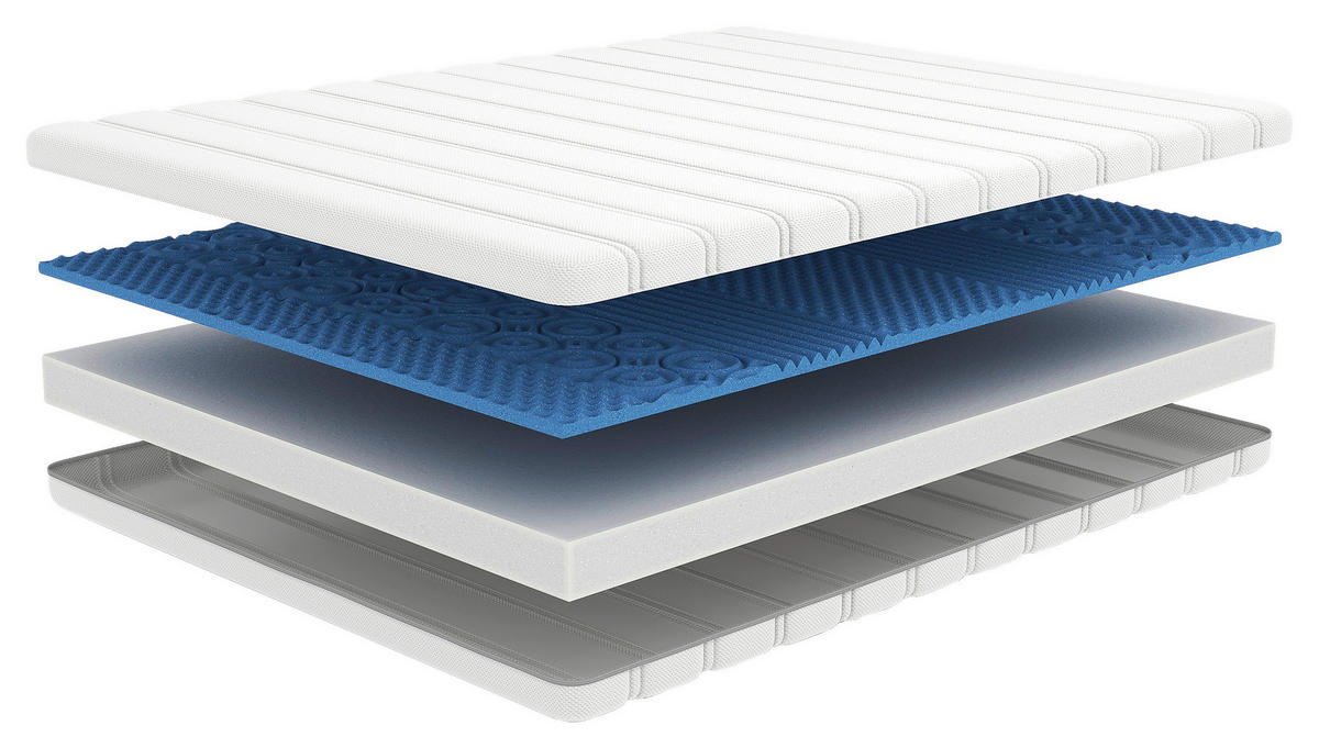 WENDEMATRATZE 200/200 cm, Höhe ca.: 15 cm, H2 + H3 = mittel + fest,  - Weiß, Basics, Textil (200/200cm) - Chameo