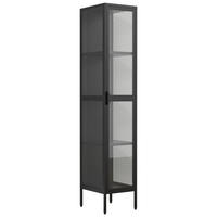 VITRINE in Schwarz  - Transparent/Schwarz, Design, Glas/Metall (30/160/35cm) - MID.YOU