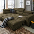 ECKSOFA in Mikrofaser Dunkelgrün  207/301 cm  - Dunkelgrün/Schwarz, Design, Textil/Metall (207/301cm) - Xora