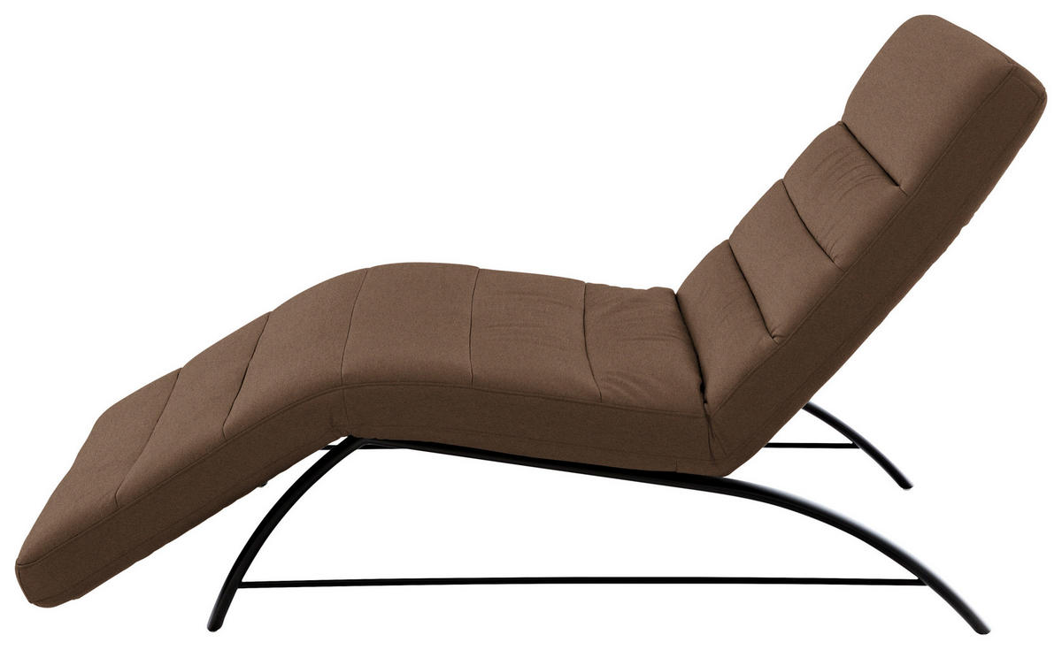 RELAXLIEGE in Mikrofaser Braun  - Schwarz/Braun, Design, Textil/Metall (95/91/170cm) - Chilliano