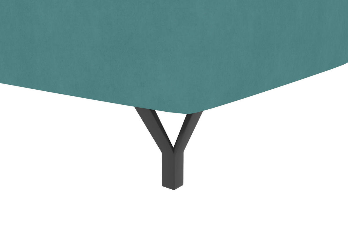 BOXSPRINGBETT 180/200 cm  in Türkis  - Türkis/Schwarz, Konventionell, Textil/Metall (180/200cm) - Carryhome