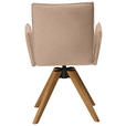 ARMLEHNSTUHL  in Lederlook  - Eichefarben/Beige, KONVENTIONELL, Holz/Textil (64/91/61cm) - Moderano